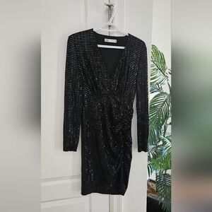Zara Elegant Black Sequin Dress